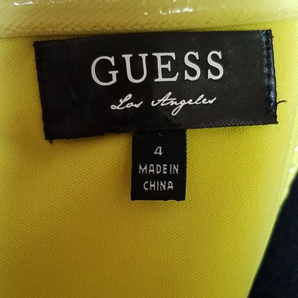 Guess Chartreuse and lace strapless dress - Picture 6 of 6